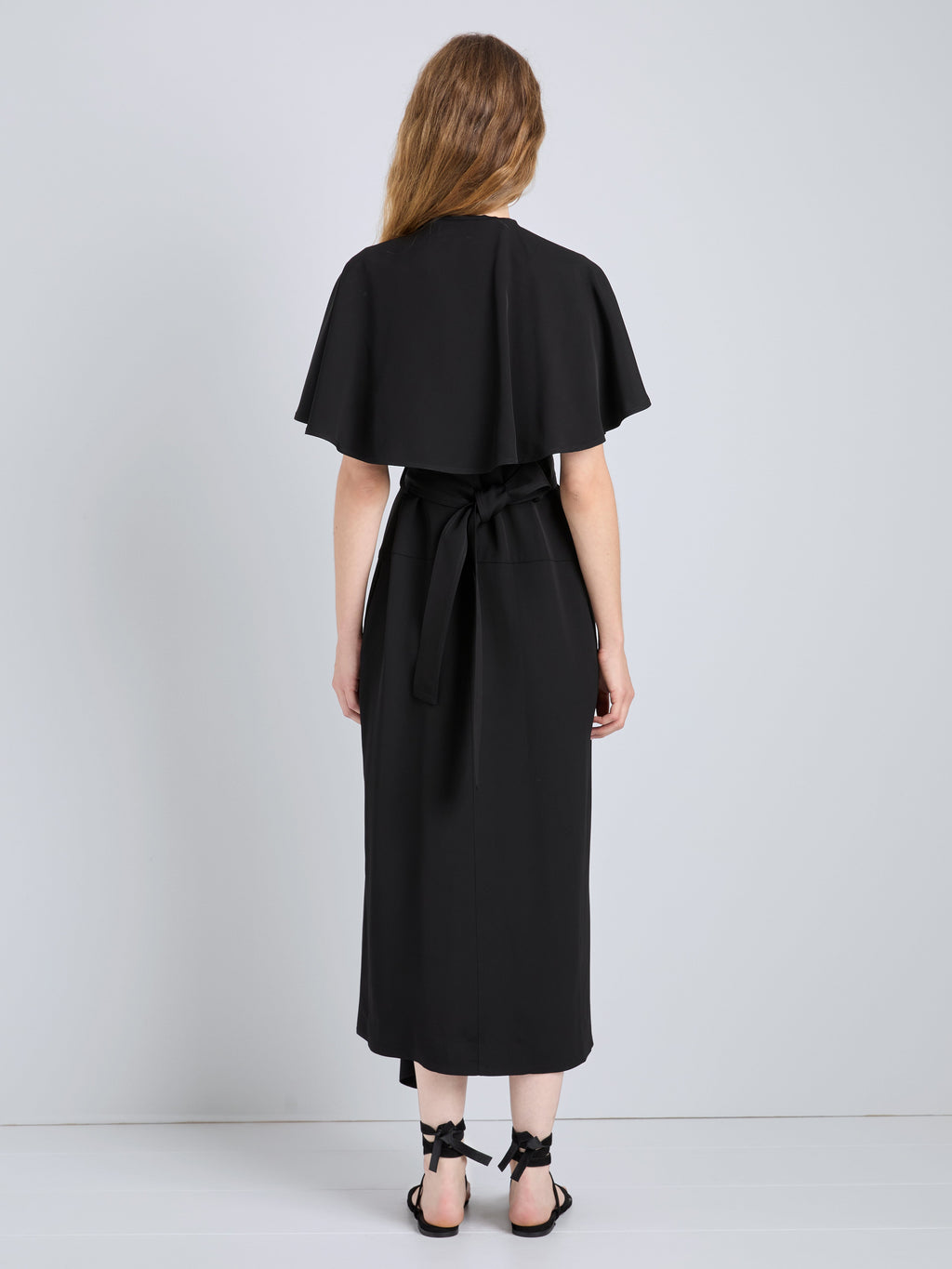 Ivy Women's Black Wrap Dress | Viscose Twill, Trench-Inspired 3