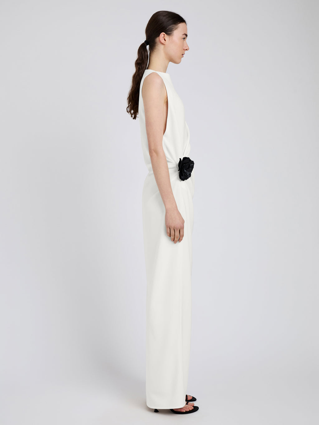Ivy Women's White Dress | Elegant Matte Double Crepe, Formal Cocktail 2