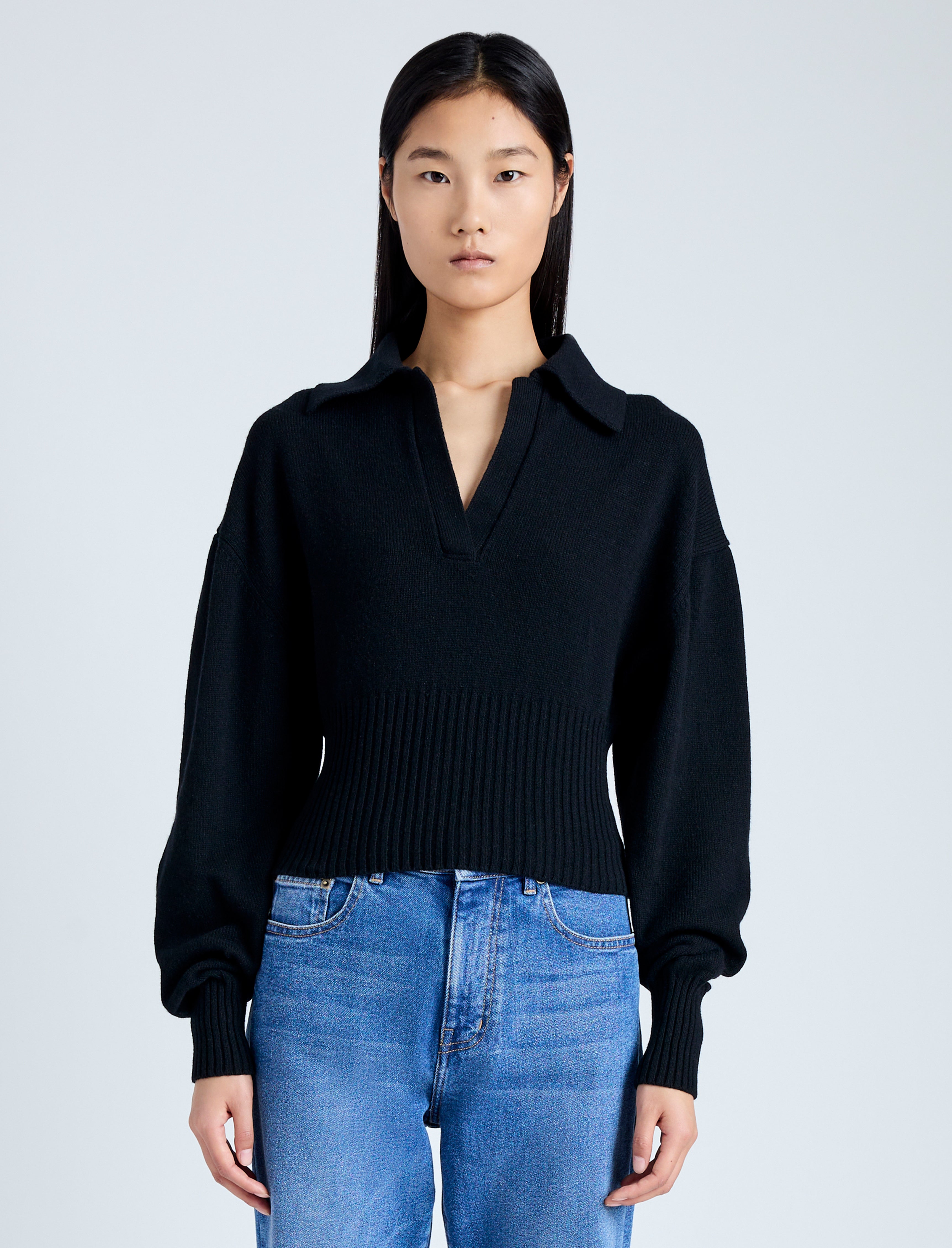 Jade Women's Cashmere Sweater | Eco Cashmere Blend, Polo Style 1