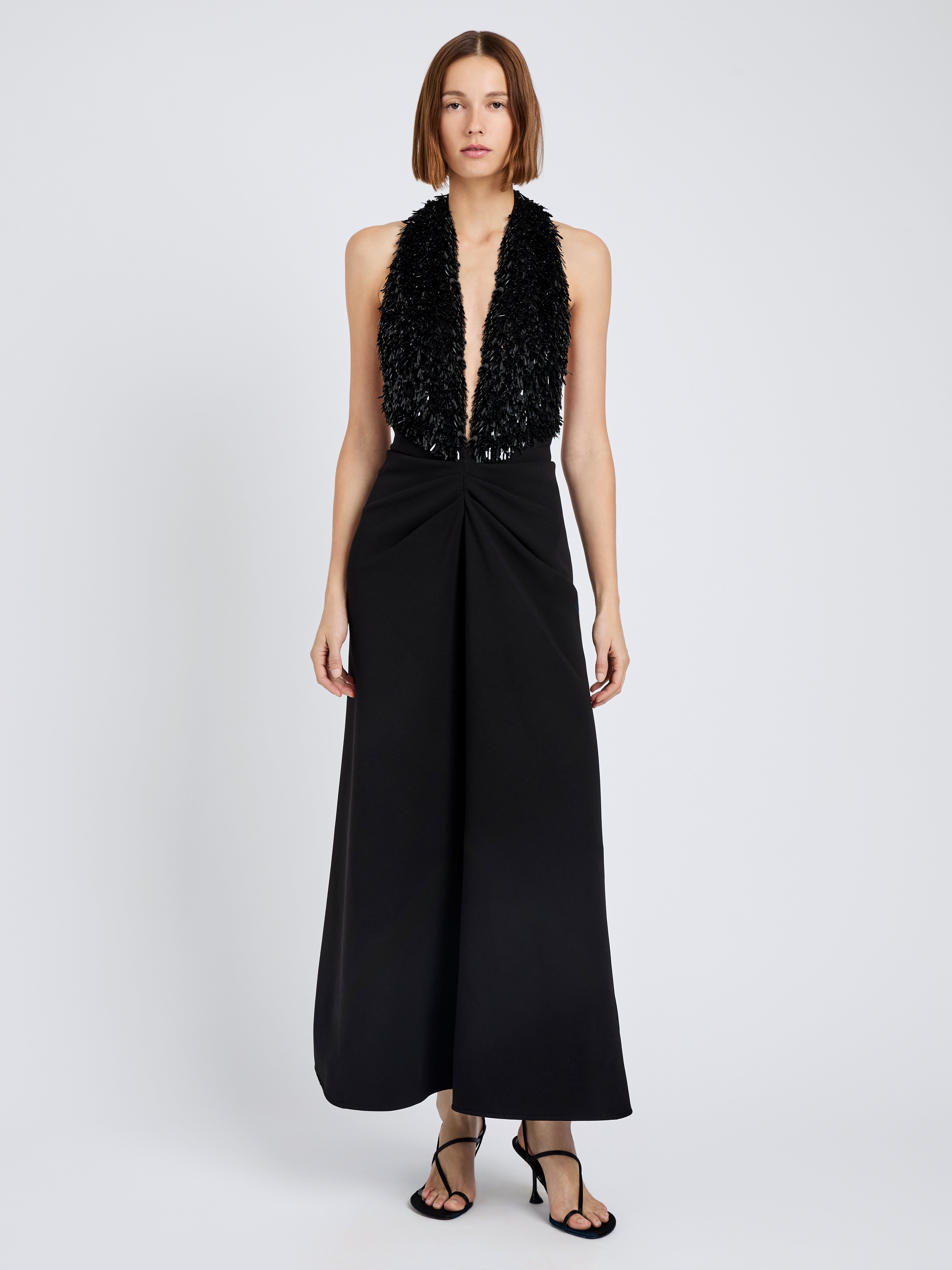 Mora Women's Dress | Embroidered Compact Crepe, Slim Fit 1