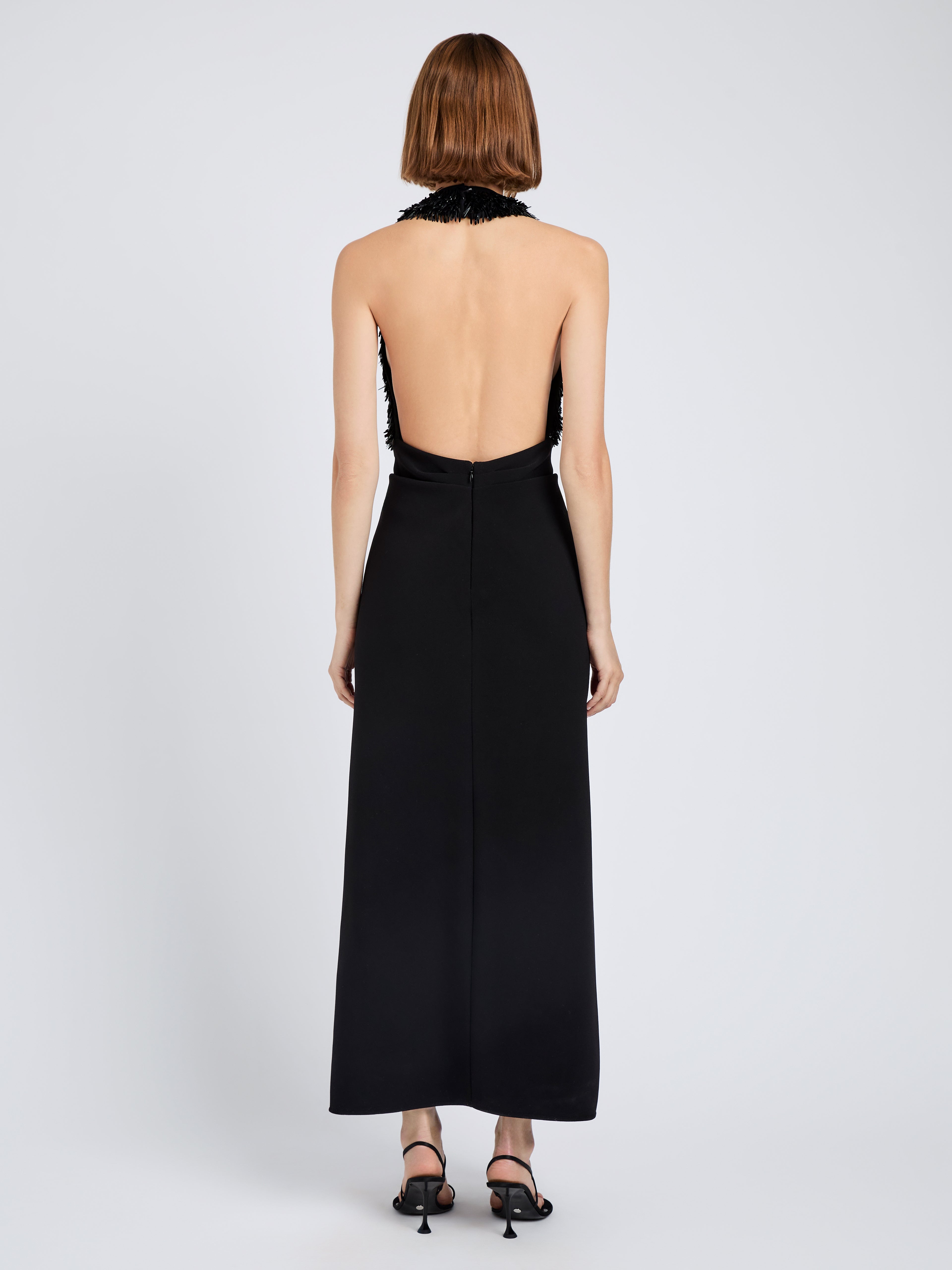 Mora Women's Dress | Embroidered Compact Crepe, Slim Fit 3