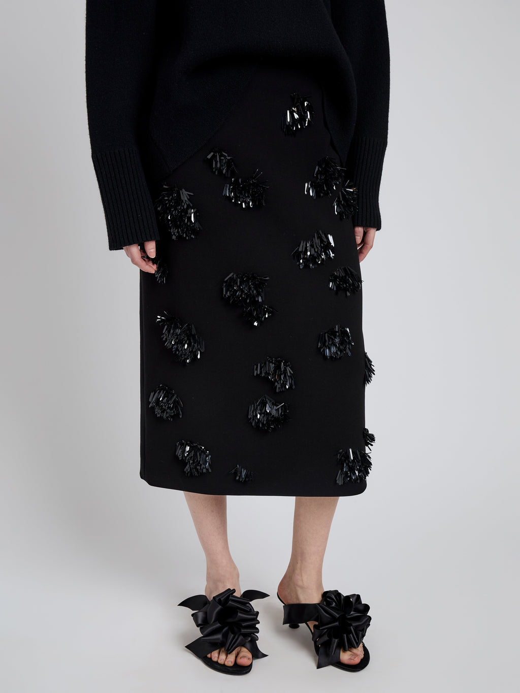 Mora Women's Skirt | Embroidered Compact Crepe 4