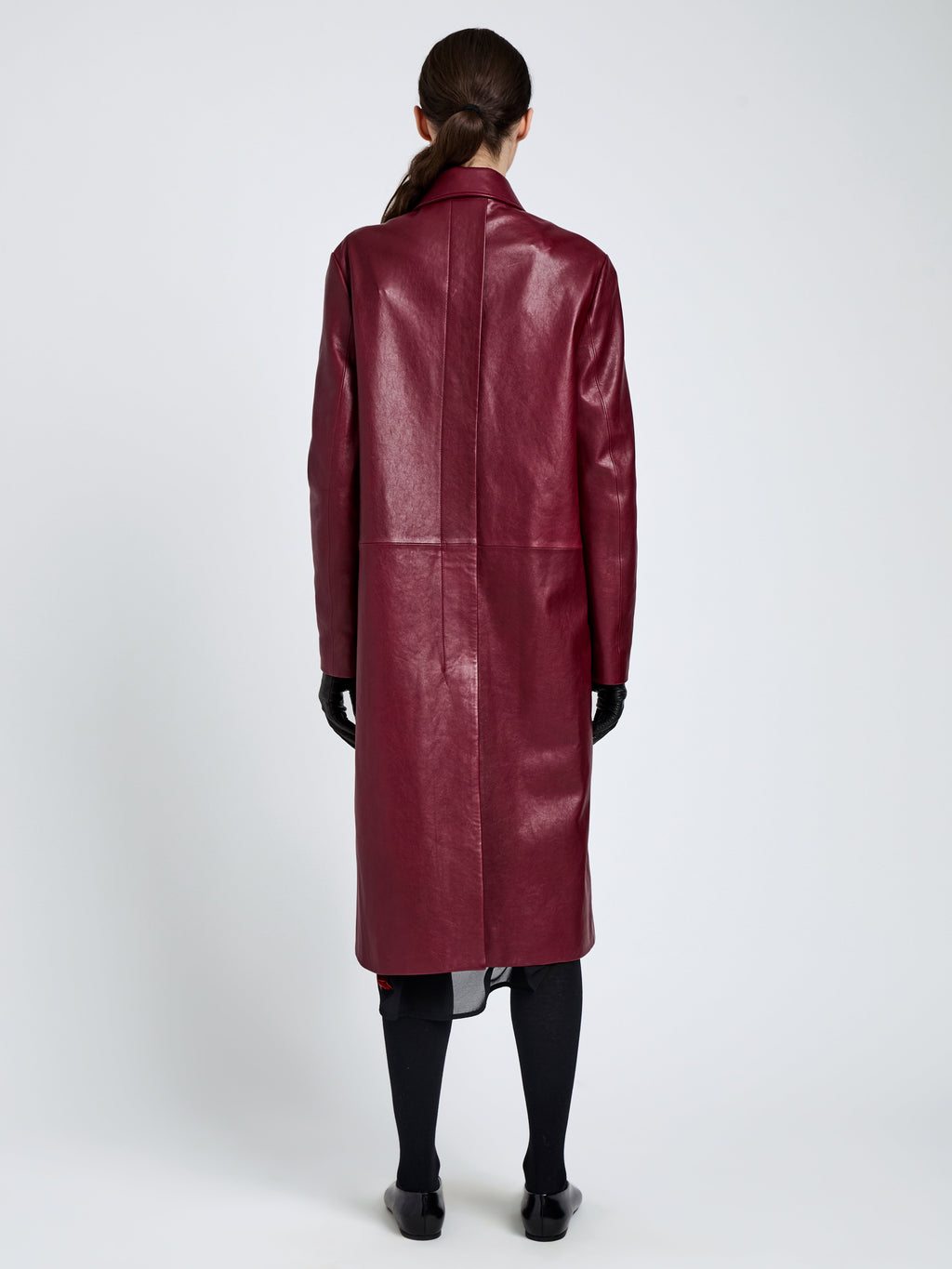 Nissi Women's Trench Coat | Semigloss Leather, Burgundy 3