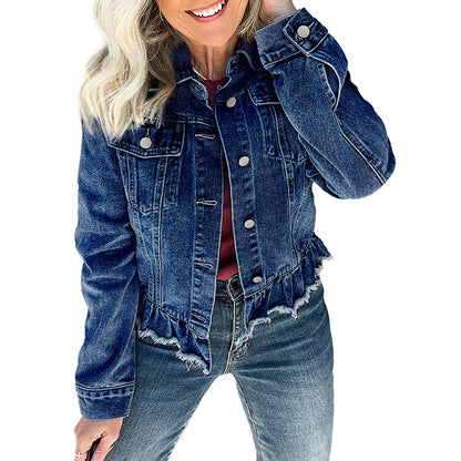 Veste multi-boucles à une rangée de couleur unie