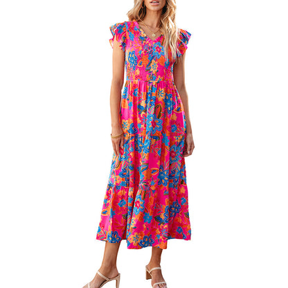 Robe sans manches à imprimé floral pour femmes