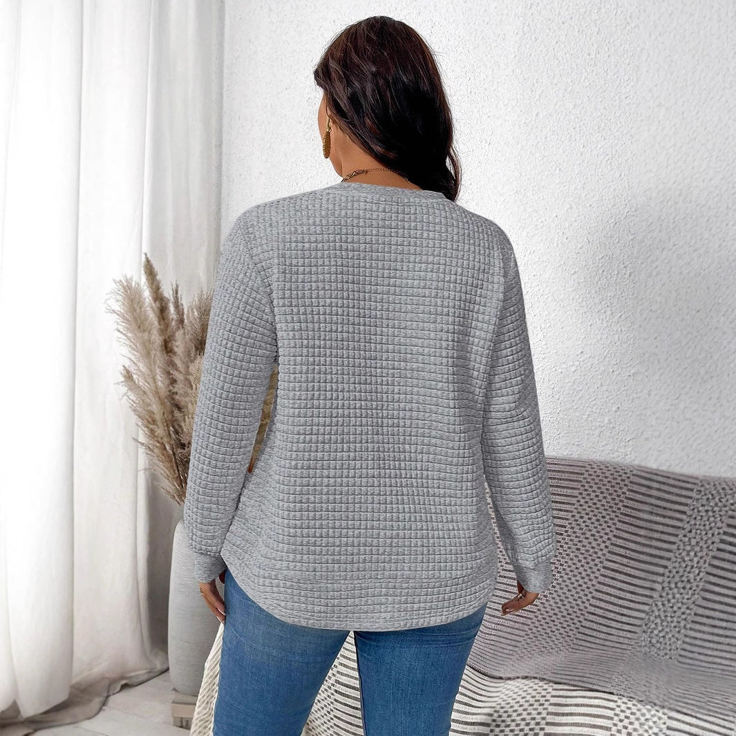 Pull à carreaux carrés de couleur unie pour femmes, pull décontracté assorti à tout, à la mode