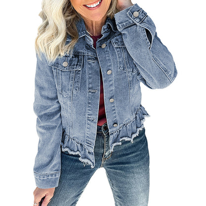 Veste multi-boucles à une rangée de couleur unie