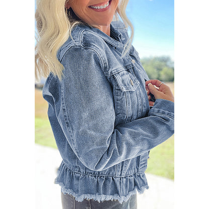 Veste multi-boucles à une rangée de couleur unie