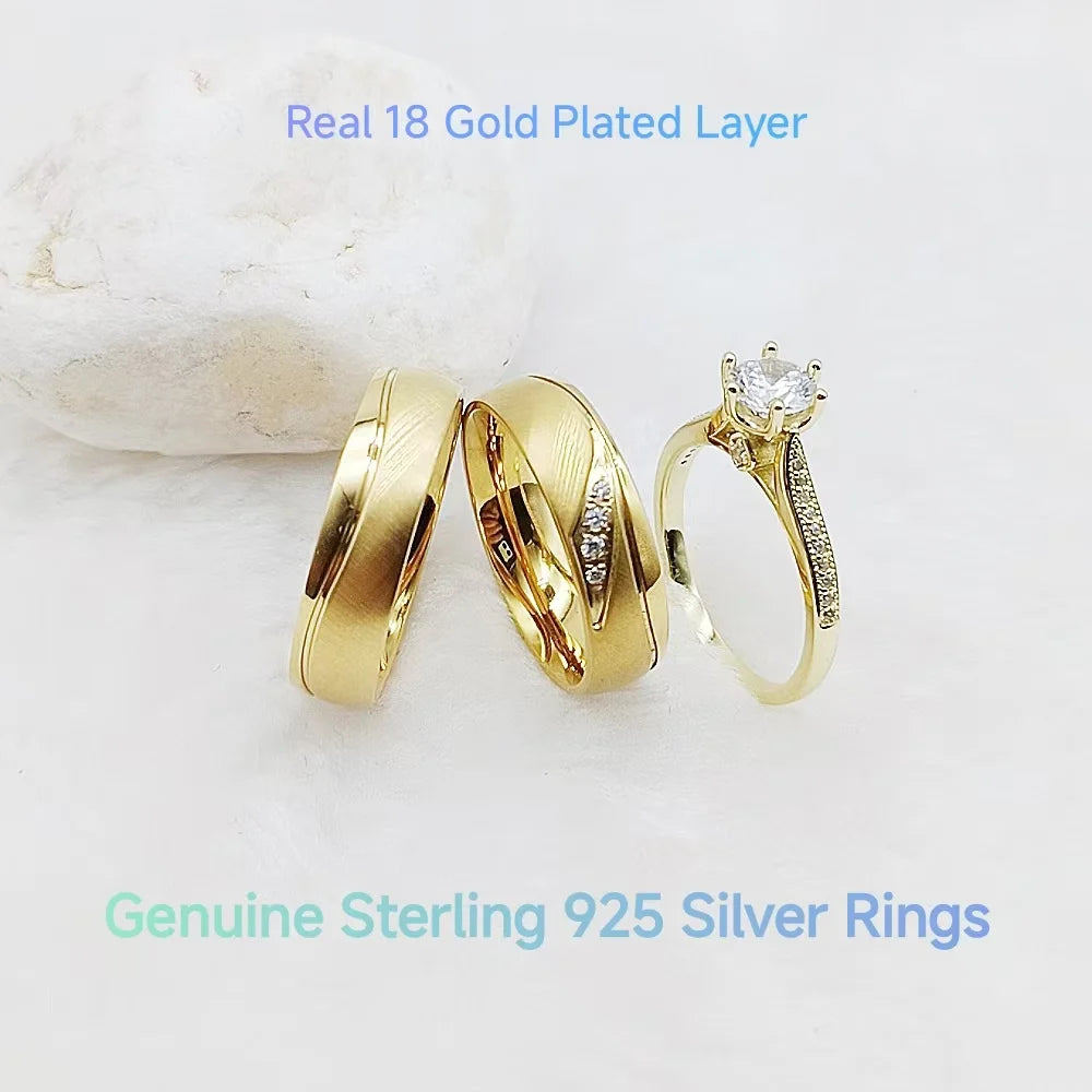 Sterling Silver CZ Engagement Set