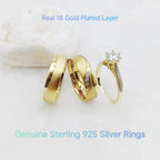 Sterling Silver CZ Engagement Set