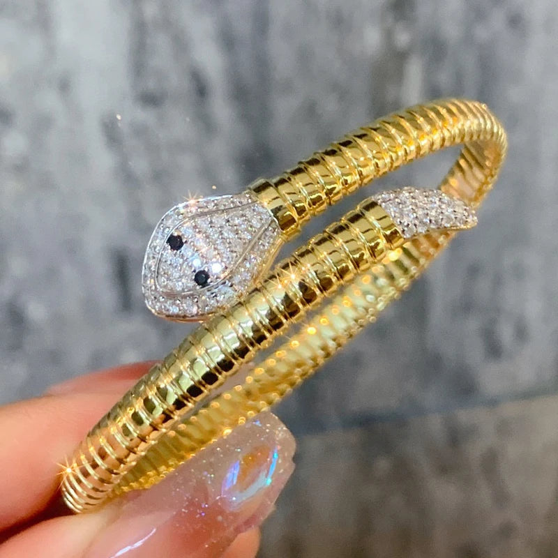 18K Gold Diamond Snake Jewelry