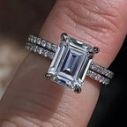 Emerald Moissanite 18K Gold Bridal Set