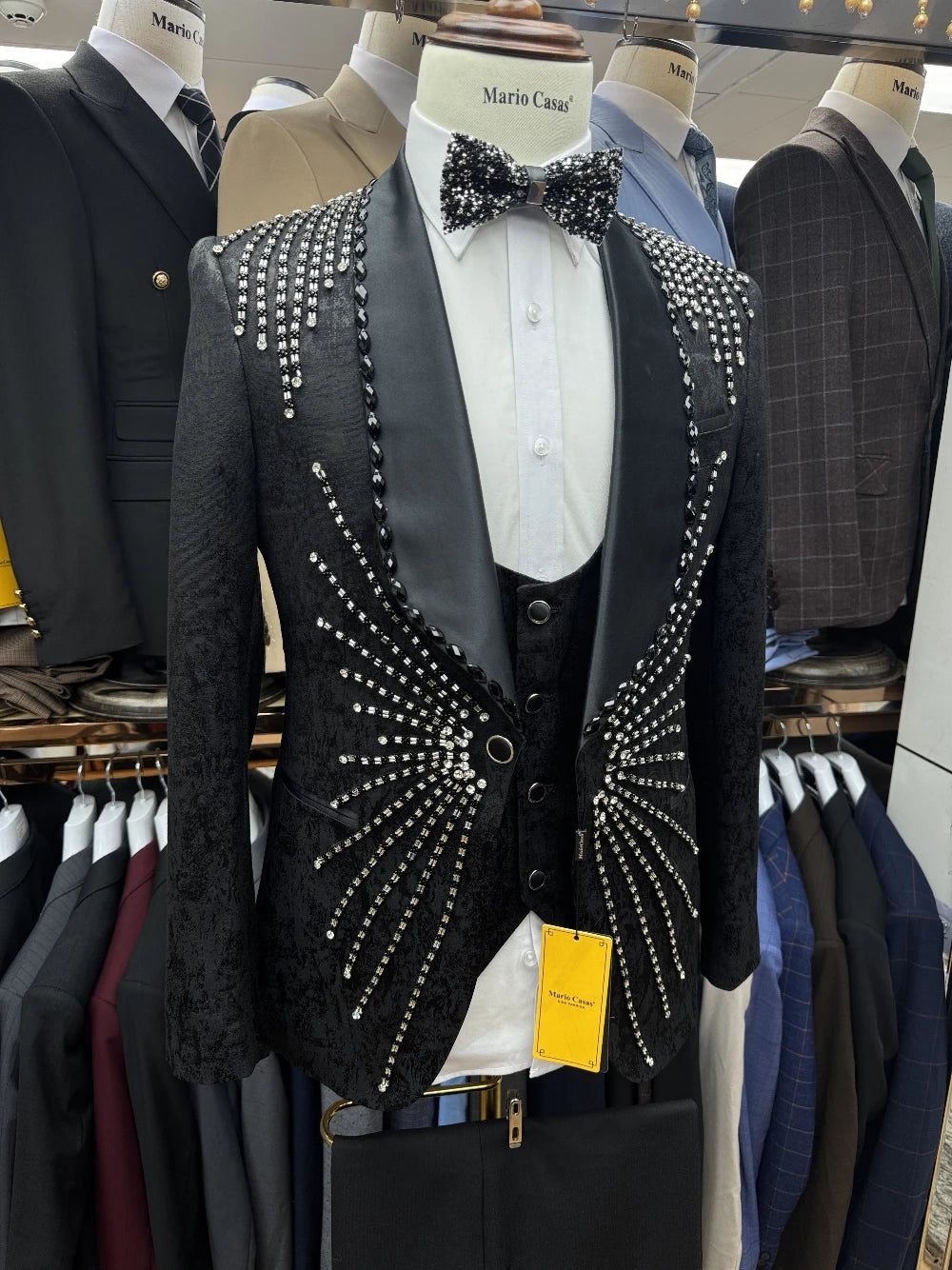Luxury Beaded Shawl Tuxedo Suit