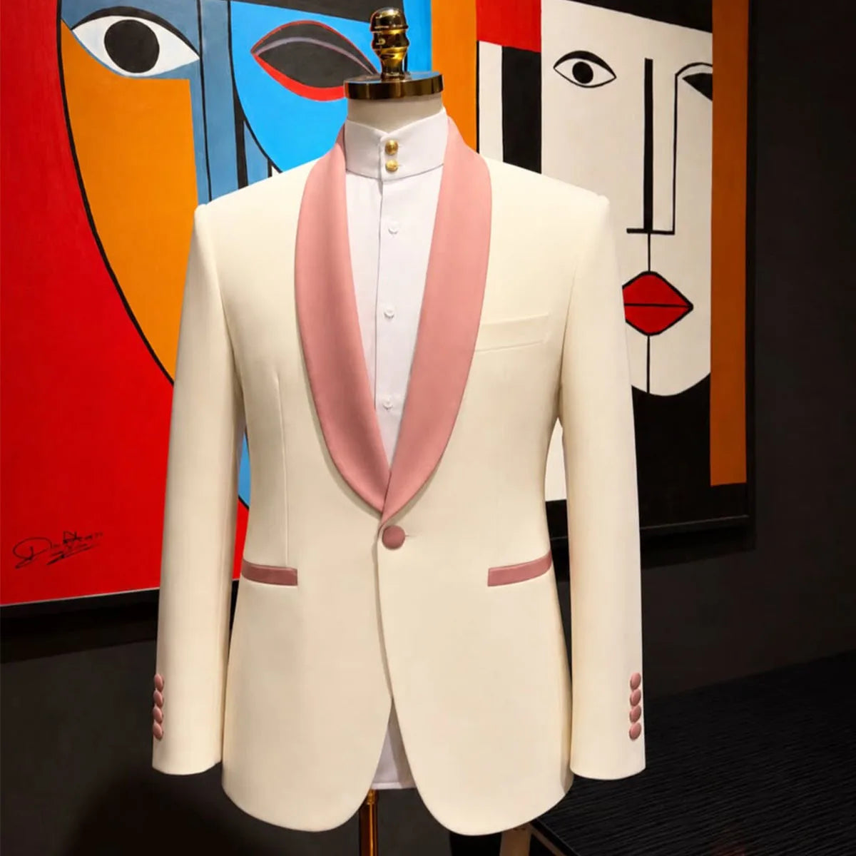 Luxury Shiny Two-Piece Groom Tuxedo