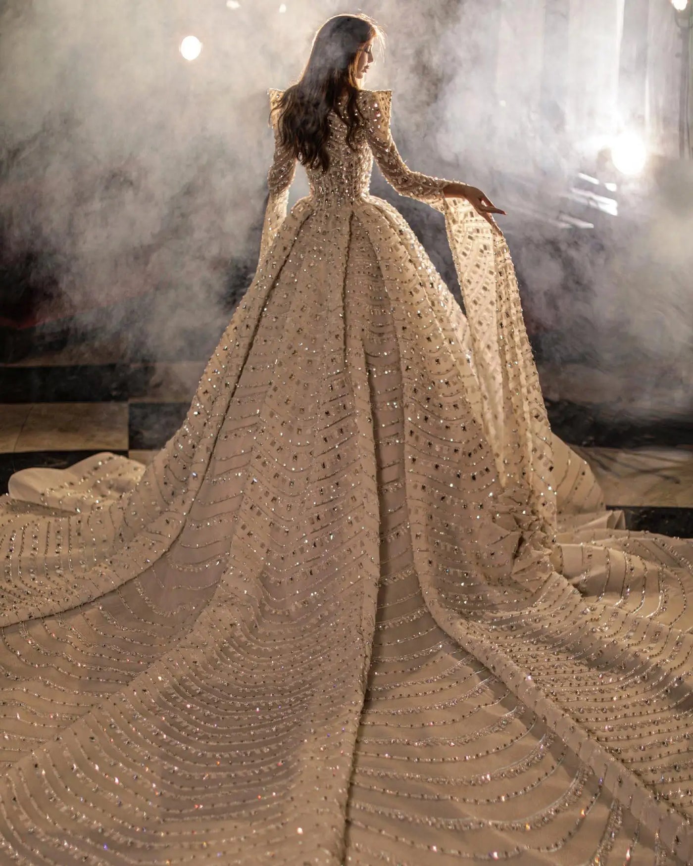 Custom Beaded Crystal Wedding Dress
