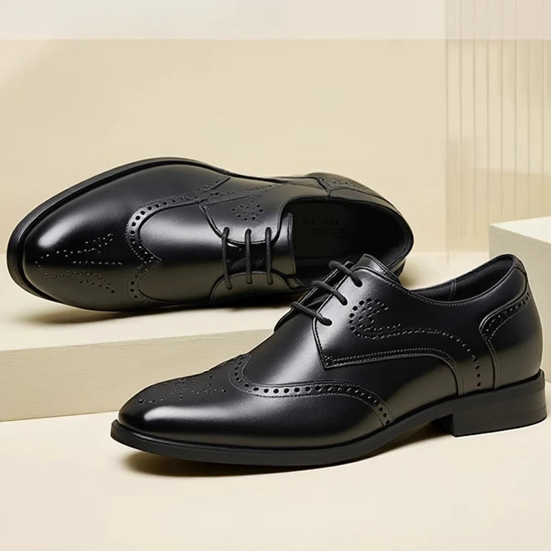 7cm Height-Increasing Leather Derby Shoes