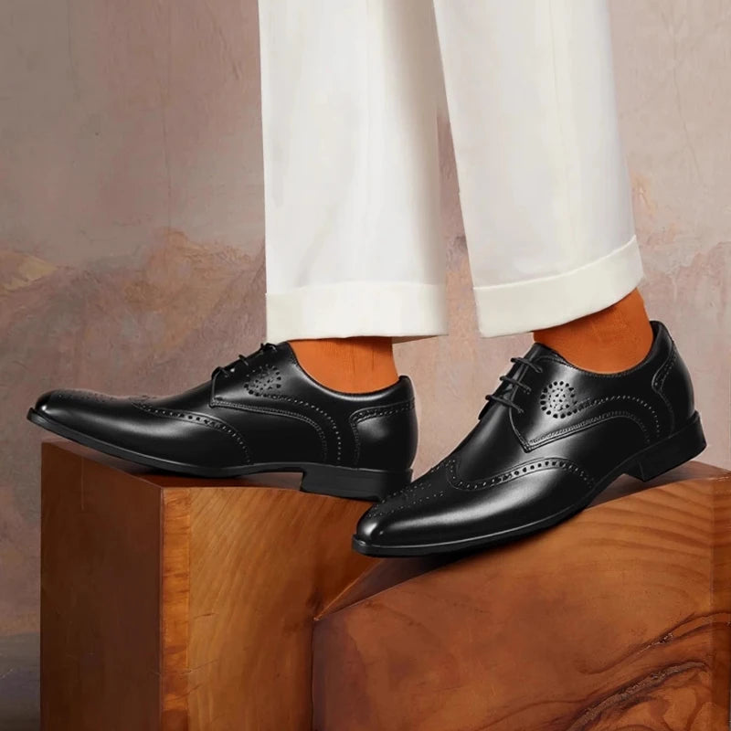 7cm Height-Increasing Leather Derby Shoes