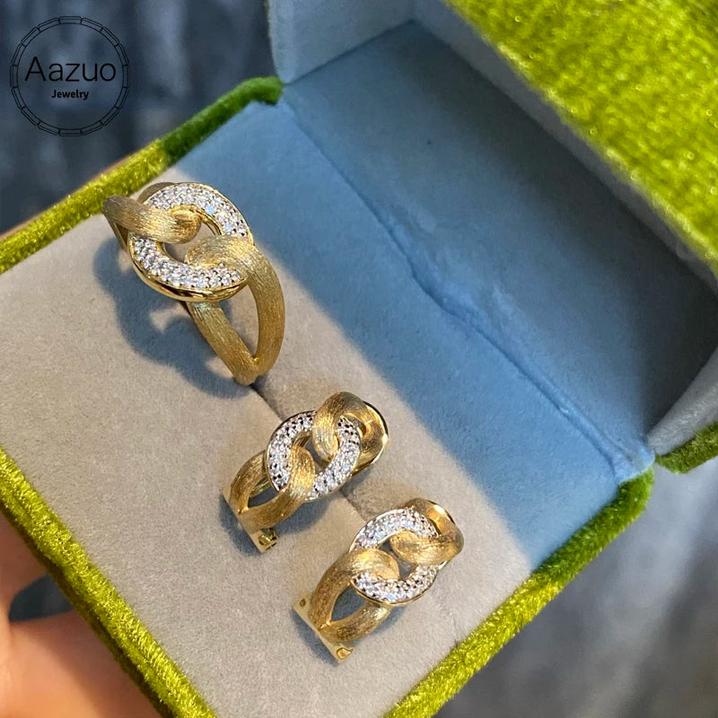 18K Gold Diamond Jewelry Set