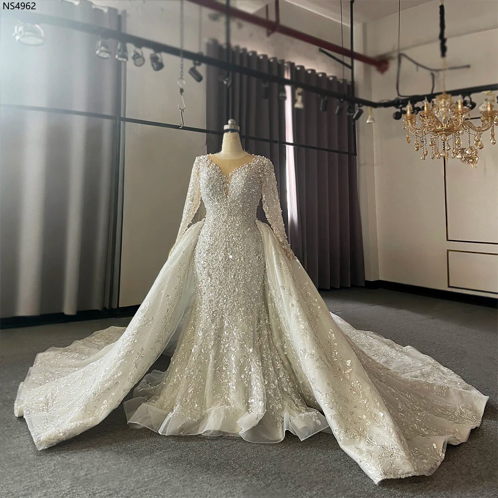 Custom Beaded Mermaid Wedding Dress