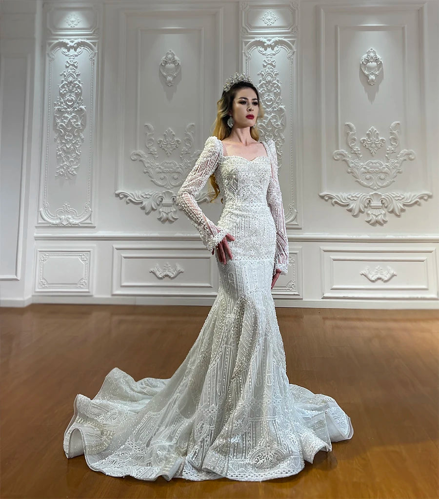 Luxury Two-in-One Lace Wedding Gown