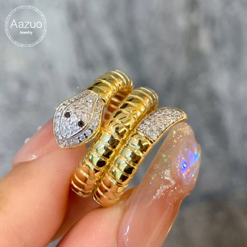 18K Gold Diamond Snake Jewelry