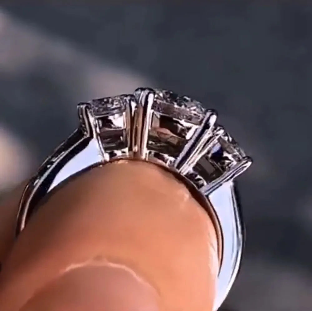 Platinum Round Moissanite Bridal Set