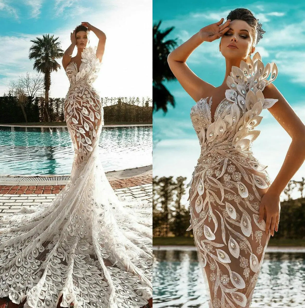 Luxury Mermaid Wedding Dress Applique