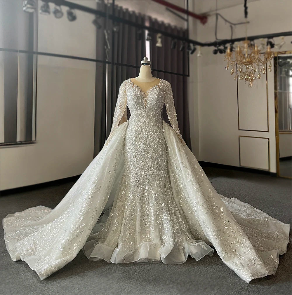Custom Beaded Mermaid Wedding Dress