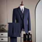 Premium Men's Three-Piece Wool Suit