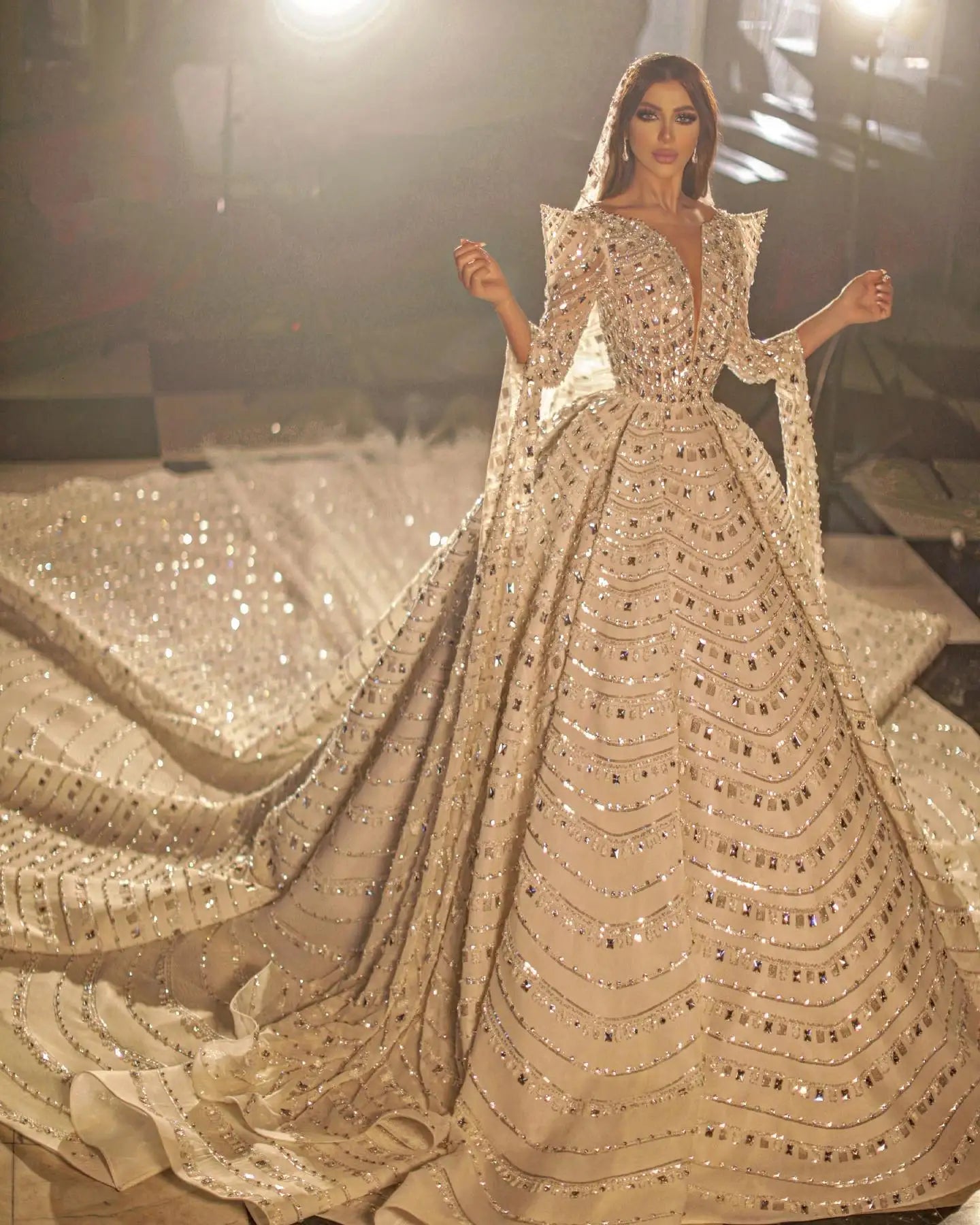 Custom Beaded Crystal Wedding Dress