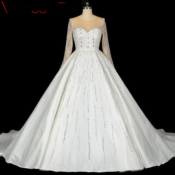 Luxury Ivory Muslim Wedding Dress