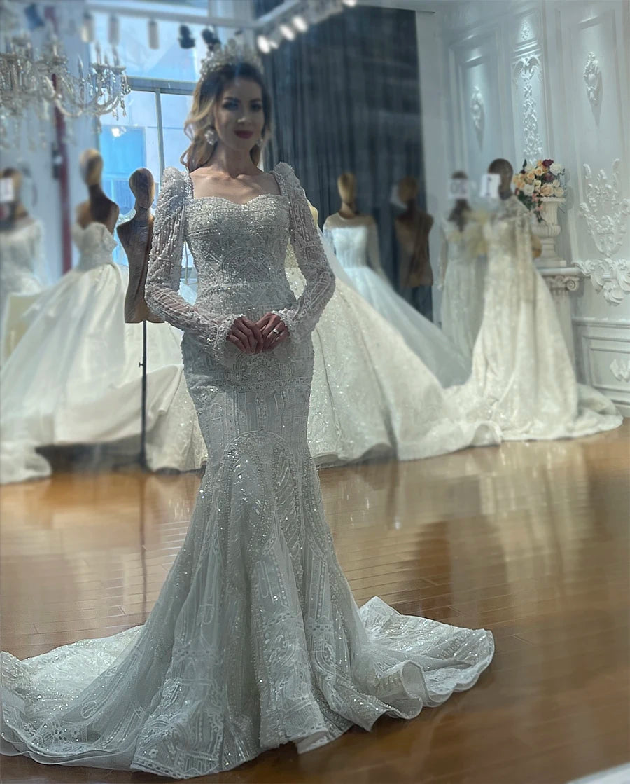 Luxury Two-in-One Lace Wedding Gown