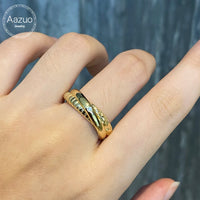 18K Gold Natural Diamond Ring Set