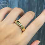 18K Gold Natural Diamond Ring Set