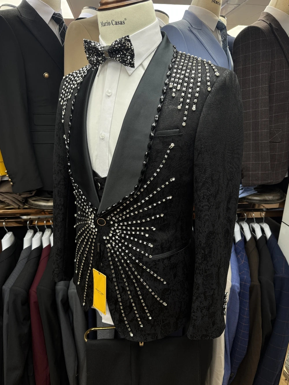 Luxury Beaded Shawl Tuxedo Suit