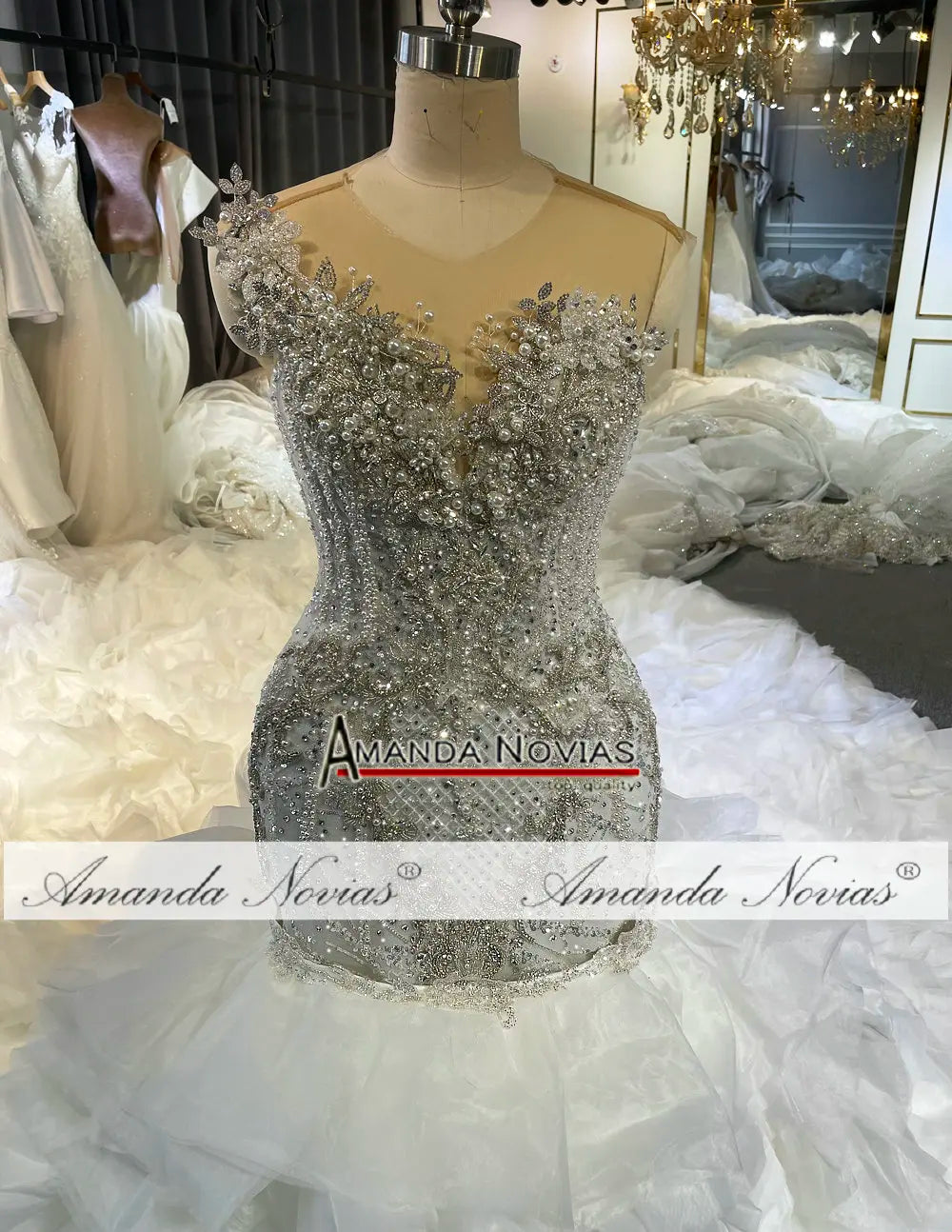 Custom Ruffle Mermaid Wedding Dress