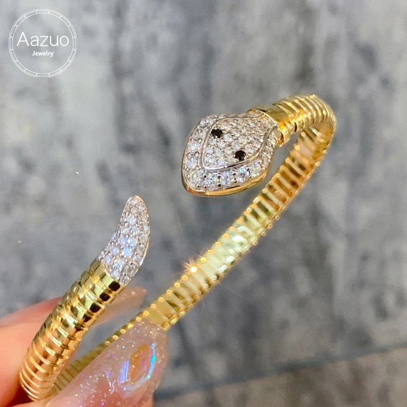 18K Gold Diamond Snake Jewelry