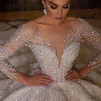 Luxury Beaded Long Sleeve Gown