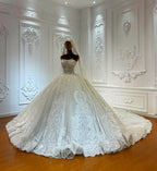 Luxury Beaded Ball Gown Wedding Dress