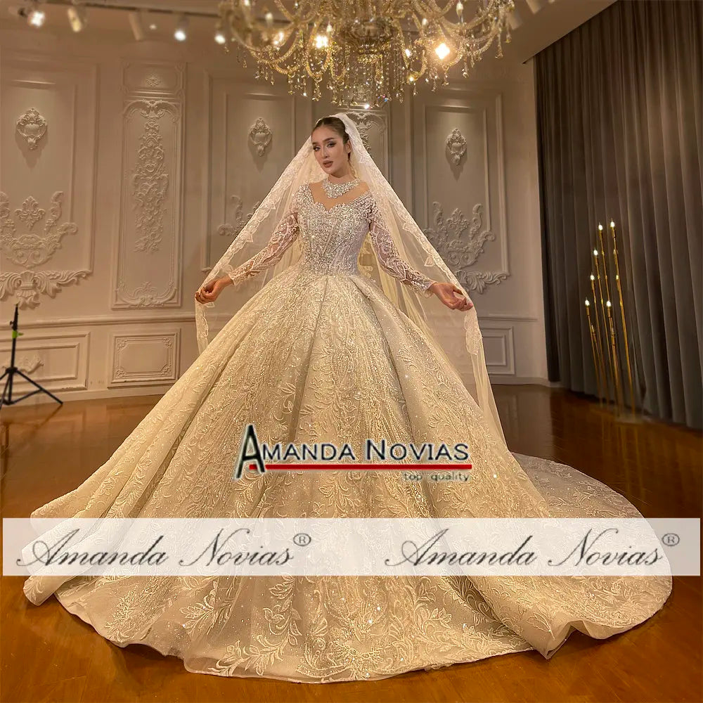 Sparkling Tulle Custom Bridal Gown