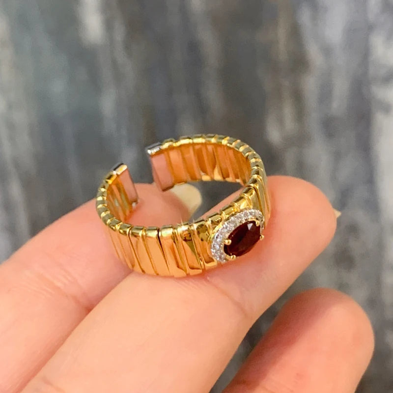 18K Gold Natural Ruby Set