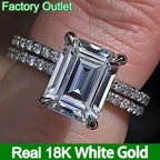 Emerald Moissanite 18K Gold Bridal Set