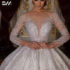 Luxury Beaded Long Sleeve Gown