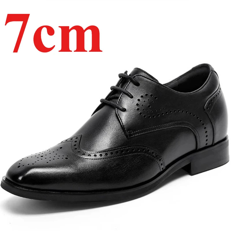 7cm Height-Increasing Leather Derby Shoes