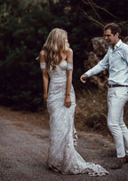 Boho Lace Mermaid Wedding Dress