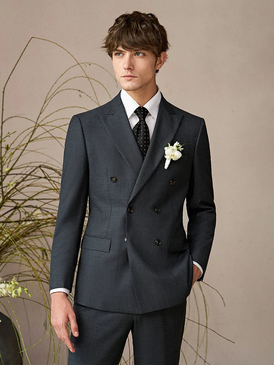 Luxury Wool Double-Breasted Suit Set