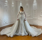 Luxury Two-in-One Lace Wedding Gown