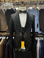Luxury Beaded Shawl Tuxedo Suit