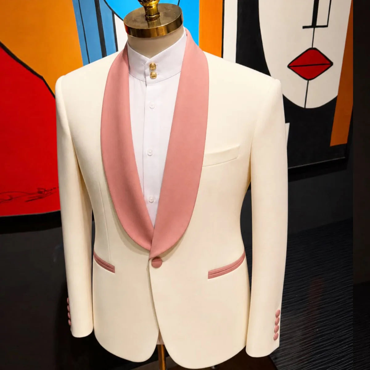 Luxury Shiny Two-Piece Groom Tuxedo