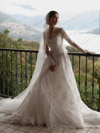 Luxury A-Line Lace Wedding Dress